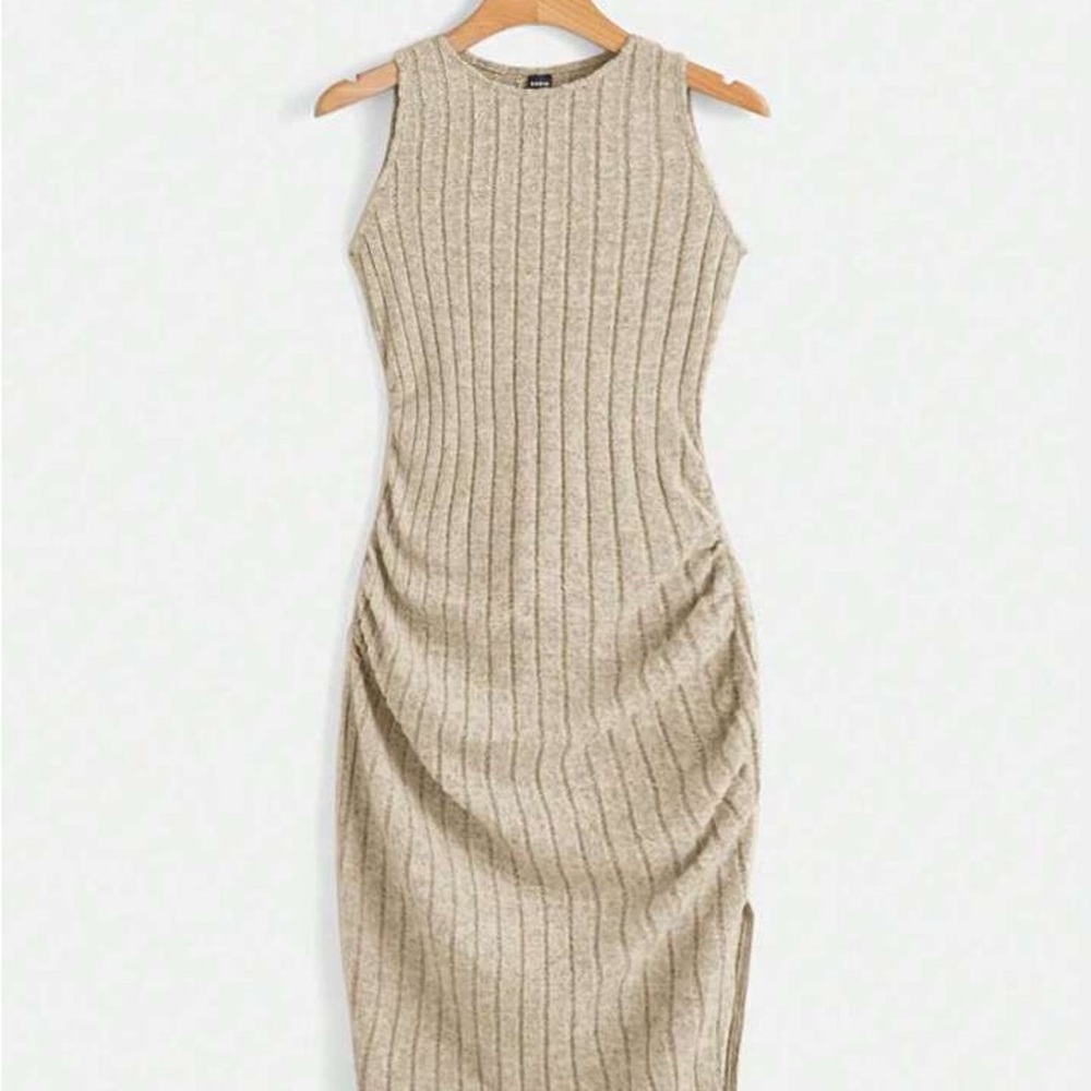 2 Pc Shein Ezwear Solid Ruched Split Thigh Ribbed… - image 5